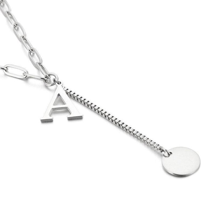 Kalen For Women A-Z Alphabet Letter Pendant Necklaces Personalization Stainless Steel Necklace Glamour Jewelry.