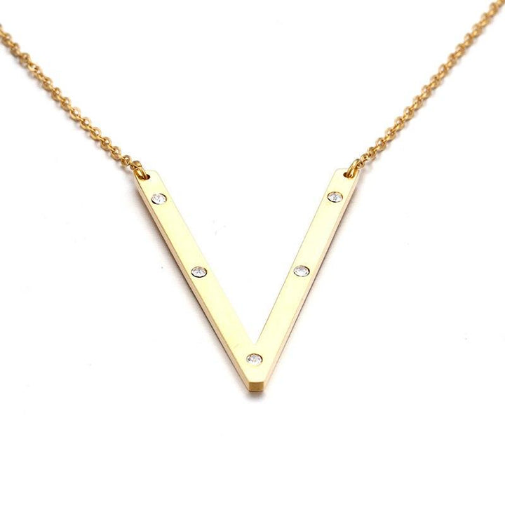 Kalen New Fashion Rhinestone Letter M Pendant Necklaces For Women Stainless Steel Gold Color 50CM Long Chain Jewelry Gifts.