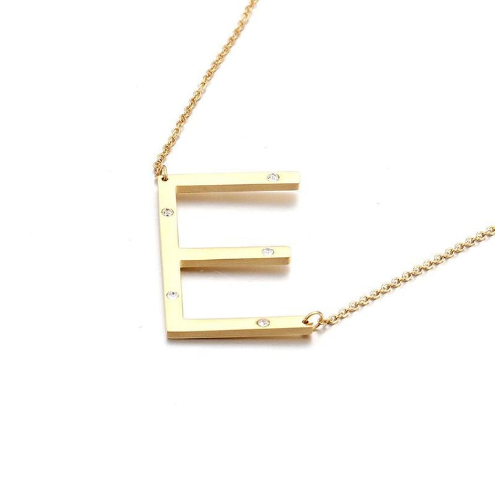 Kalen New Fashion Rhinestone Letter M Pendant Necklaces For Women Stainless Steel Gold Color 50CM Long Chain Jewelry Gifts.