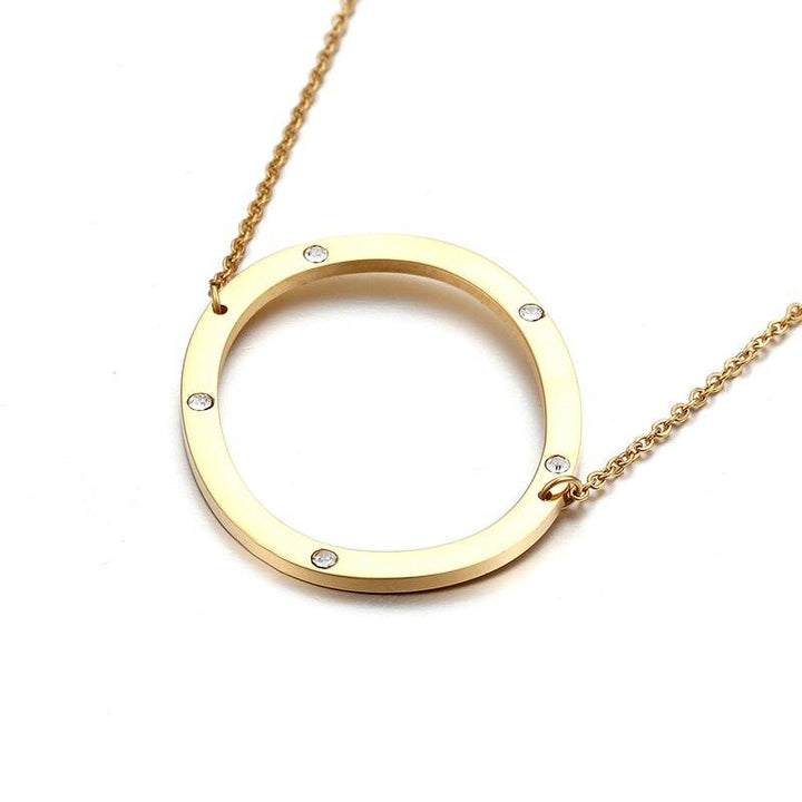 Kalen New Fashion Rhinestone Letter M Pendant Necklaces For Women Stainless Steel Gold Color 50CM Long Chain Jewelry Gifts.