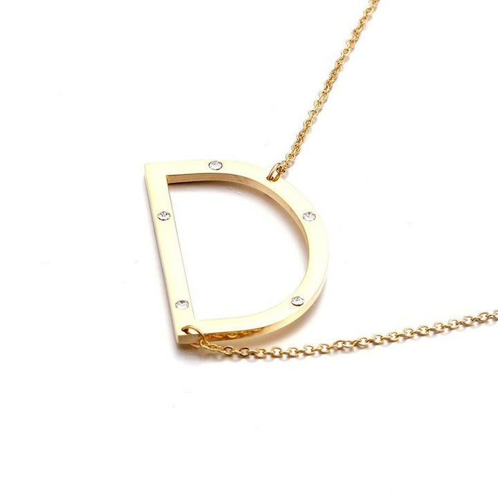 Kalen New Fashion Rhinestone Letter M Pendant Necklaces For Women Stainless Steel Gold Color 50CM Long Chain Jewelry Gifts.