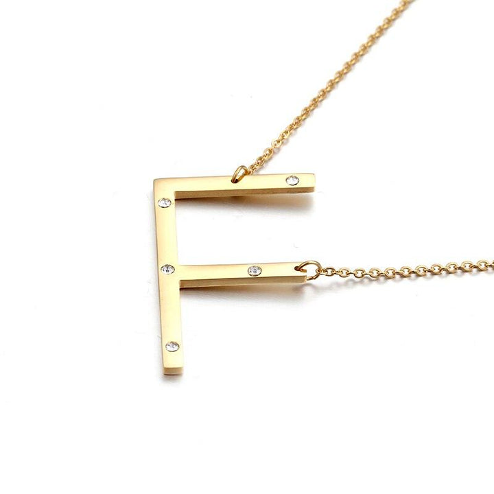 Kalen New Fashion Rhinestone Letter M Pendant Necklaces For Women Stainless Steel Gold Color 50CM Long Chain Jewelry Gifts.