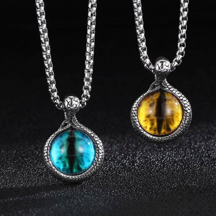 Kalen Punk  Men's Women's Necklaces Animal Eyes Mysterious Pendant Chain Retro Jewelry.