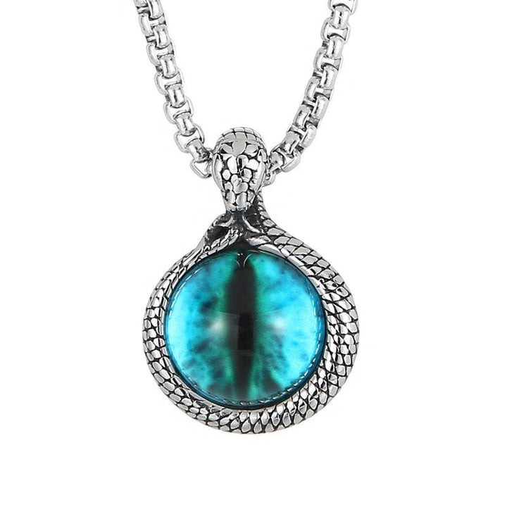 Kalen Punk  Men's Women's Necklaces Animal Eyes Mysterious Pendant Chain Retro Jewelry.