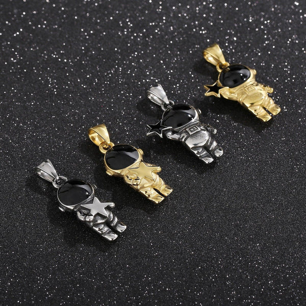 Kalen Trend Astronaut Stainless Steel Pendant Star Necklace Dream Space Best Gift Men Women Jewelry.