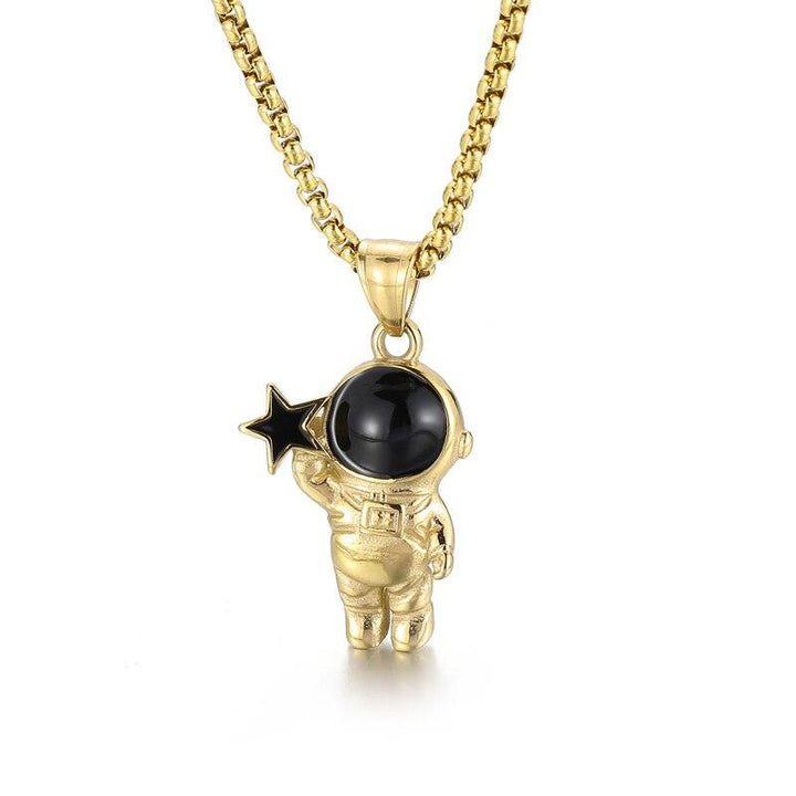 Kalen Trend Astronaut Stainless Steel Pendant Star Necklace Dream Space Best Gift Men Women Jewelry.