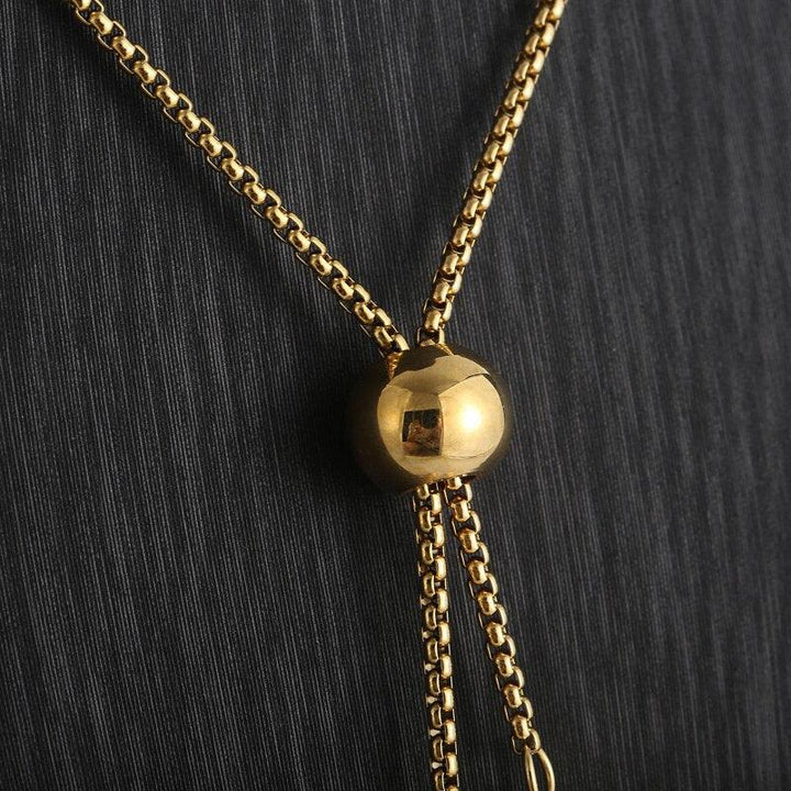 KALEN Geometric Shapes Pendant Necklace Beads Gold Stainless Steel Long Necklaces Women Fashion Jewelry Gifts.