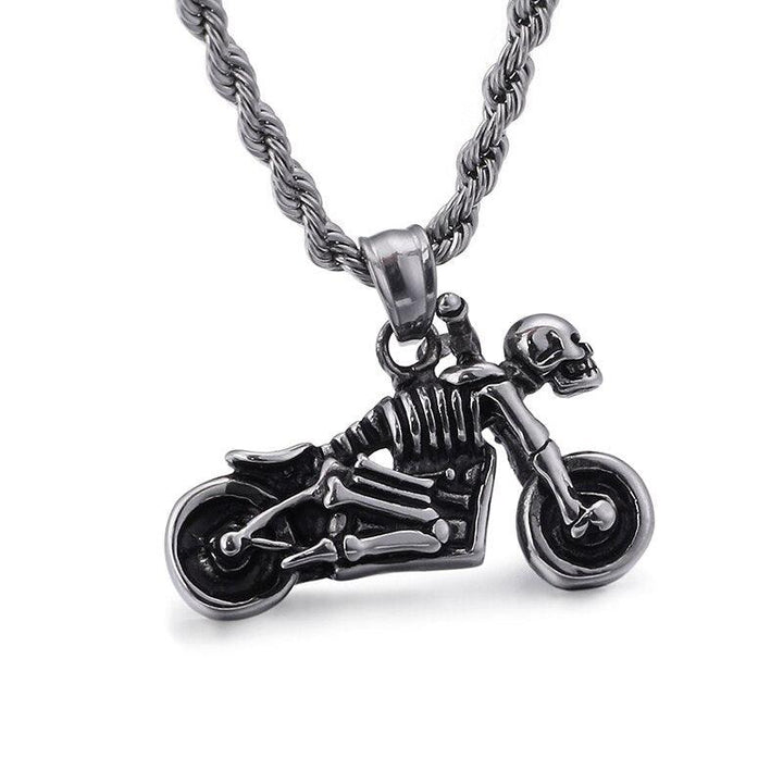 KALEN Cool Stainless Steel Motorcycle Skull Pendant For Men Boy Male Punk Fashion Gift Biker Chariot Pendants Necklace Jewelry.