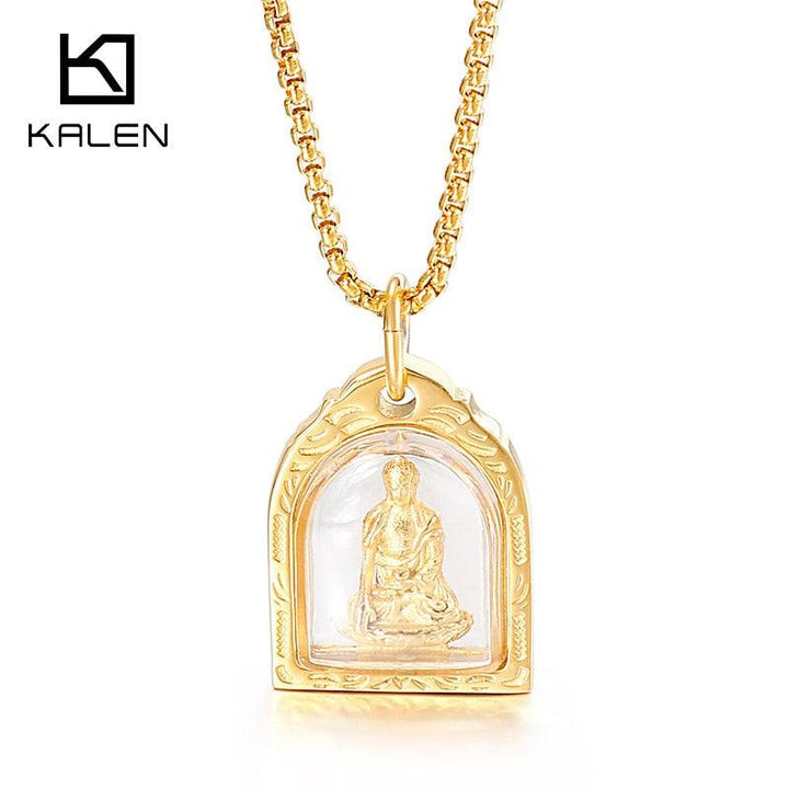 Kalen Religious Pendant Lucky Men Stainless Steel Lucky Necklace Fine Jewelry Accessory.