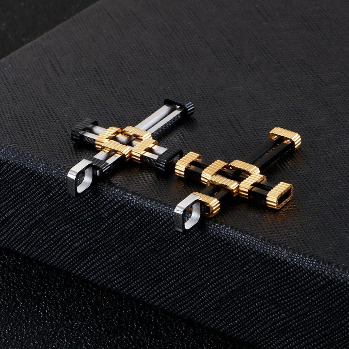 Kalen Ttwo-Color Tone Cross Screw Pendant Stainless Steel Men And Women Exquisite Necklace Jewelry.