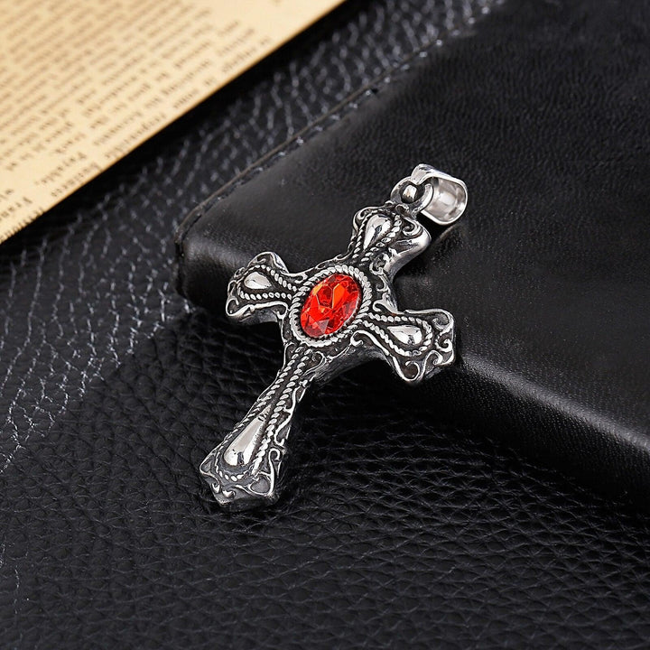 Kalen Vintage Cross Pendant Luxury Men's Women's Necklace Party Accessories Tricolor High Quality Stainless Steel Jewelry.