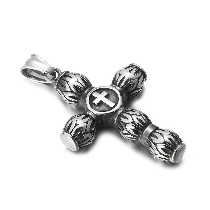 KALEN Vintage Punk Cross Pendant Necklace Men Stainless Steel 304 Jewelry.
