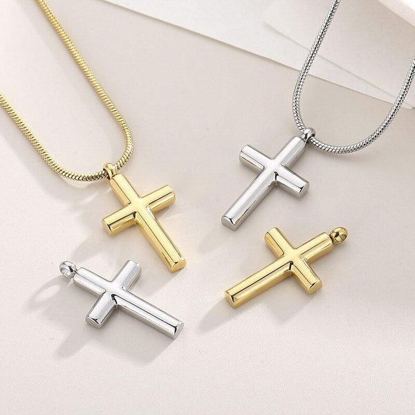 KALEN Creative Smooth Cross Pendant Stainless Steel Snake Chain Necklace Personalized Punk Jewelry Gift Wholesale.