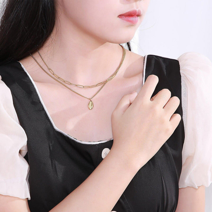 KALEN Vintage Bohemia Gold Coin Layered Chain Necklace For Women Shell Long Choker Collar Pendant butterfly Necklace.