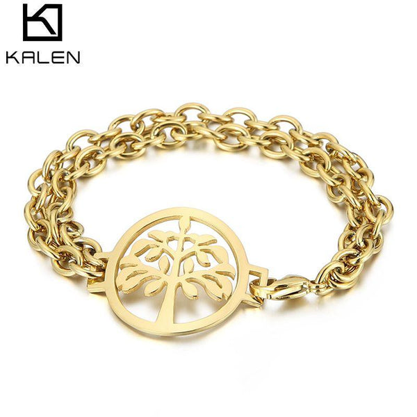Kalen Fashion Charm Pendant Bracelet New Stainless Steel Metal Chain Bracelet Jewelry бижутерия для женщин Party Gift.
