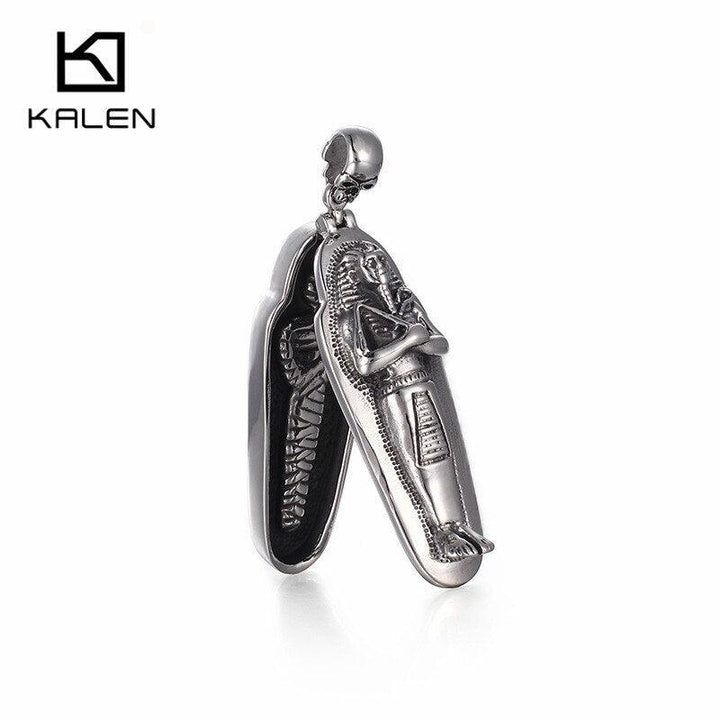 KALEN Ancient Pharaoh Pendant Necklace For Men Egyptian Mummy Chain Choker Amulet Blessing  Jewelry.