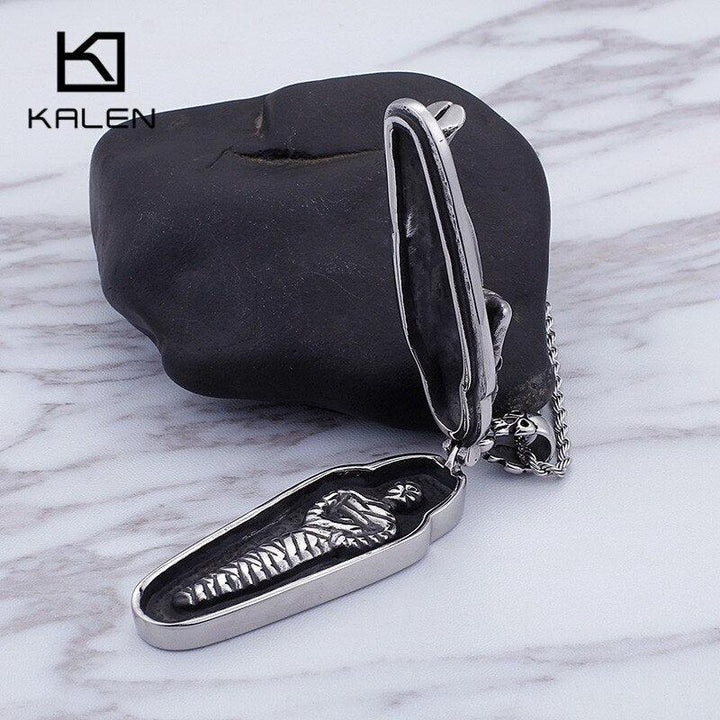 KALEN Ancient Pharaoh Pendant Necklace For Men Egyptian Mummy Chain Choker Amulet Blessing  Jewelry.