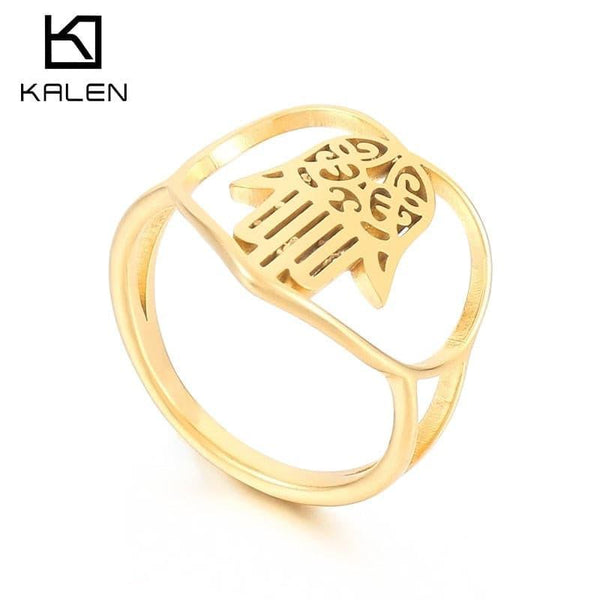 Fashion New Wide Special Love Palm Ring For Women Punk Polished Anillos Party  Jewelry Birthday Gift Wholesale.