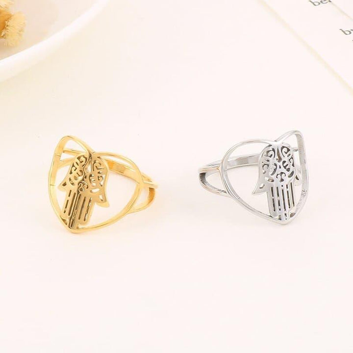 Fashion New Wide Special Love Palm Ring For Women Punk Polished Anillos Party  Jewelry Birthday Gift Wholesale.