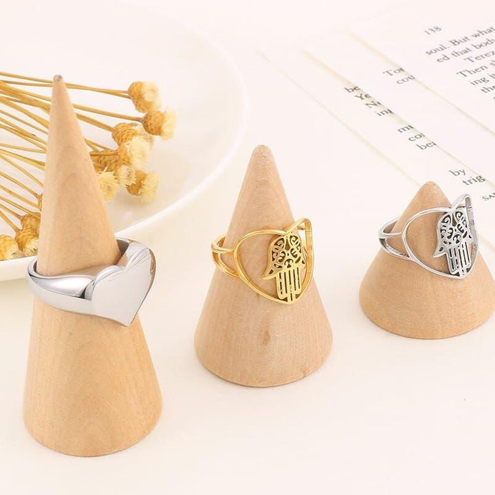 Fashion New Wide Special Love Palm Ring For Women Punk Polished Anillos Party  Jewelry Birthday Gift Wholesale.