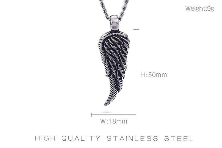 KALEN Stainless Steel Feathered Wings Pendant Necklace.