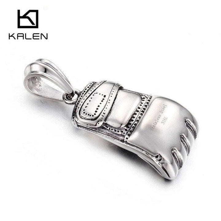 Kalen Vintage Fist Necklace Men's Stainless Steel High Quality Boxing Glove Pendant Long Chain Necklace Male Jewelry Accessories.