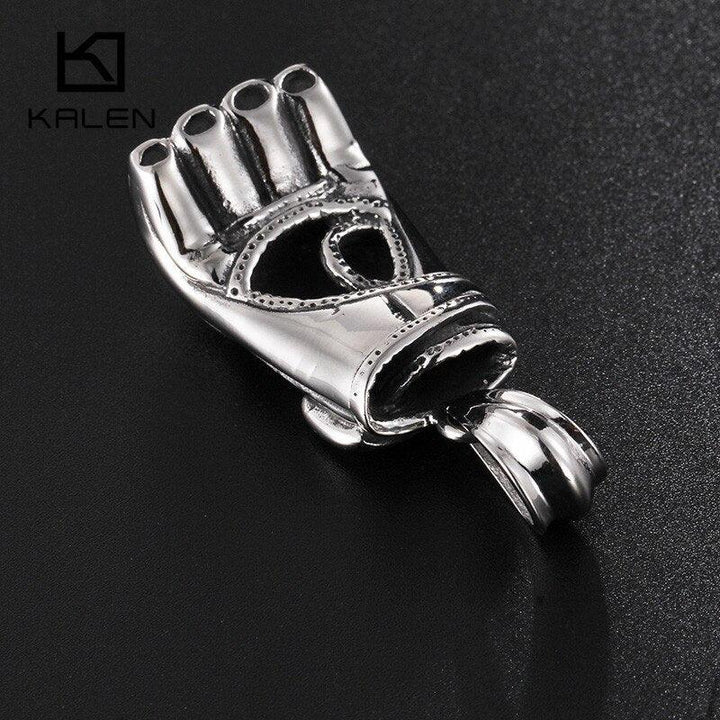 Kalen Vintage Fist Necklace Men's Stainless Steel High Quality Boxing Glove Pendant Long Chain Necklace Male Jewelry Accessories.