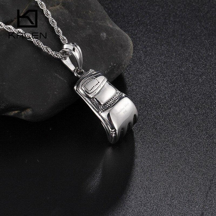 Kalen Vintage Fist Necklace Men's Stainless Steel High Quality Boxing Glove Pendant Long Chain Necklace Male Jewelry Accessories.