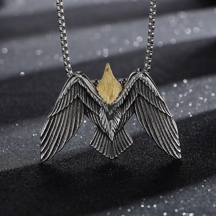 Kalen Punk Eagle Flying Pendant Men's 316L Stainless Steel Necklace Multi-Size Jewelry Domineering.