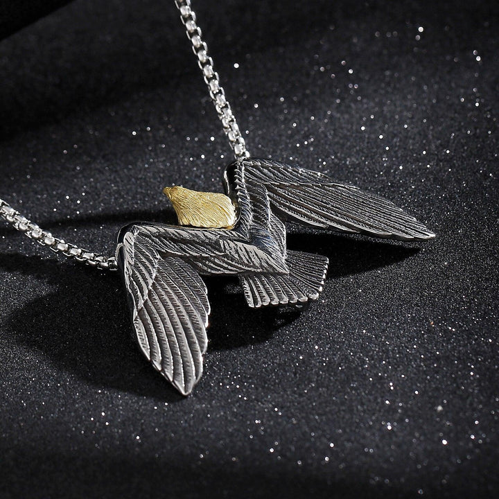 Kalen Punk Eagle Flying Pendant Men's 316L Stainless Steel Necklace Multi-Size Jewelry Domineering.