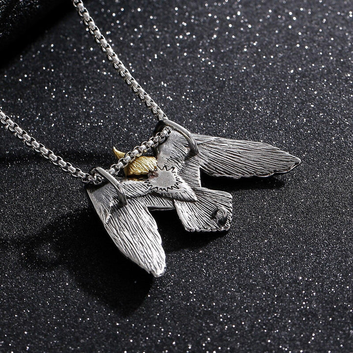 Kalen Punk Eagle Flying Pendant Men's 316L Stainless Steel Necklace Multi-Size Jewelry Domineering.