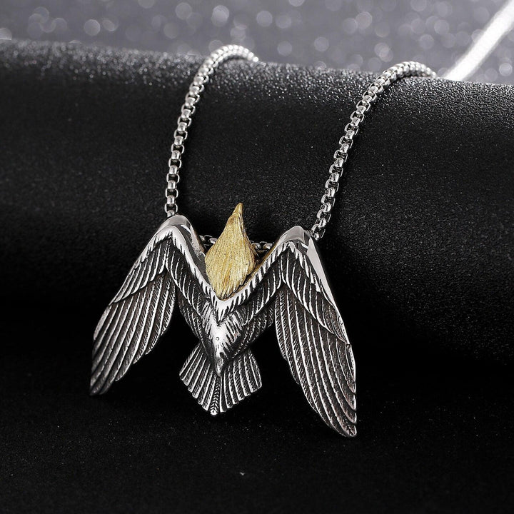 Kalen Punk Eagle Flying Pendant Men's 316L Stainless Steel Necklace Multi-Size Jewelry Domineering.