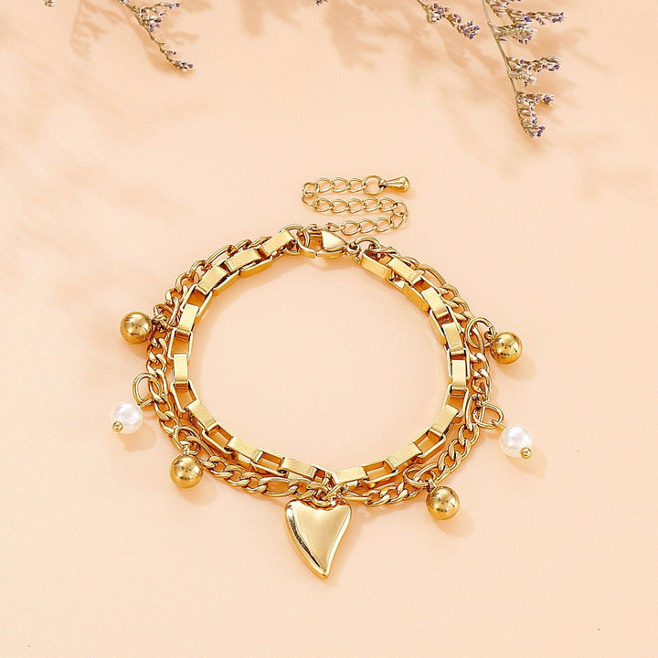 KALEN Bohemian Gold Beads Pearl Bracelets for Women Fashion Beaded Charm Bracelets Pearl Pendant chain Bracelets Women Jewelry.