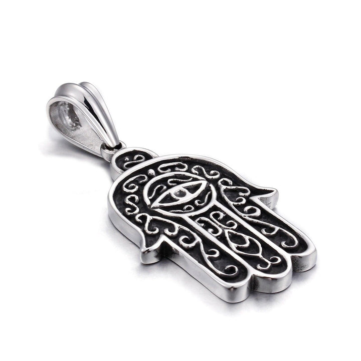 KALEN Homme Fatima Hand Necklace Men's Jewelry Stainless Steel Classic Hamsa Hand Pendant Necklace Male Gothic Accessories 2018.