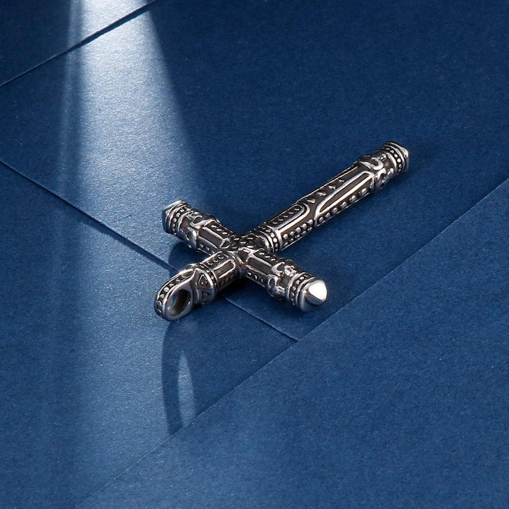 Kalen Gothic Skull Cross Pendant Men's Stainless Steel 2020 Trend Necklace.