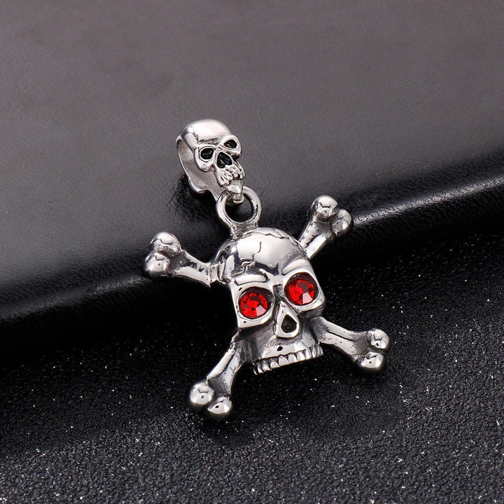 Kalen Gothic High Quality Stainless Steel Skull Pendant With Chain Men's Punk Necklace Metal Jewelry Gift.