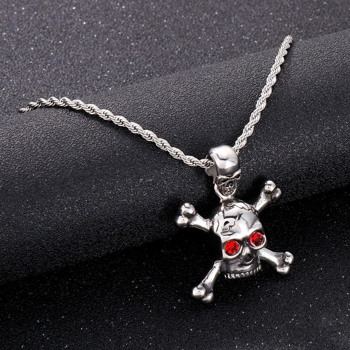 Kalen Gothic High Quality Stainless Steel Skull Pendant With Chain Men's Punk Necklace Metal Jewelry Gift.