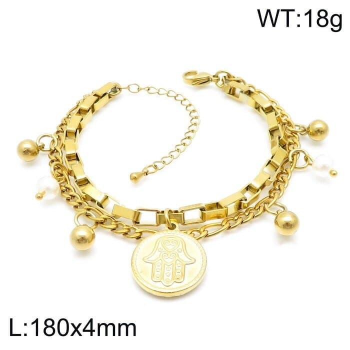 Kalen Stainless Steel Chain Bracelets For Women Gold Silver Color For Pendant Hamsa Bracelets Jewelry.