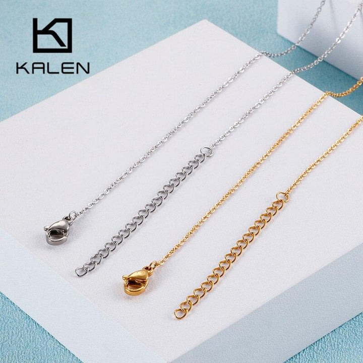 Kalen Fashion Romantic Heart Cute Cartoon Footprint Pendant Necklaces For Women Stainless Steel Chain Choker Women Jewelry.