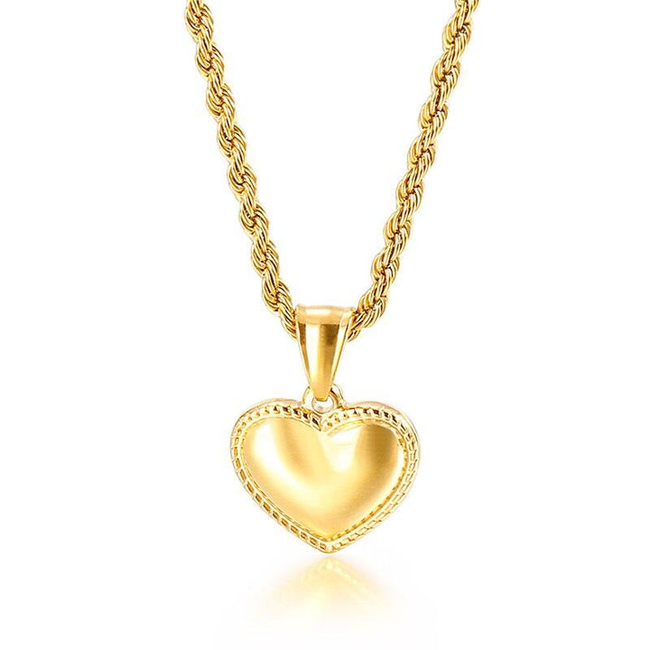 Kalen Fashion Minimalist Smooth Heart Shaped Pendant Necklace Silver Color Cute Charm Necklace For Women  Jewelry.