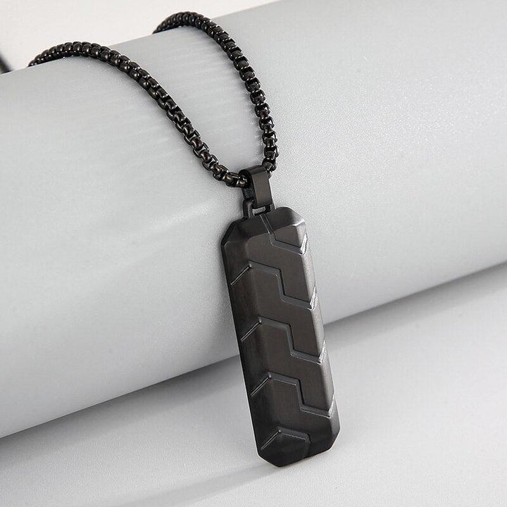 KALEN Black Medal Pendant Necklace Men Stainless Steel Cool Charm Male.