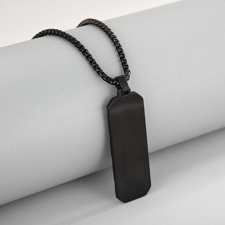 KALEN Black Medal Pendant Necklace Men Stainless Steel Cool Charm Male.