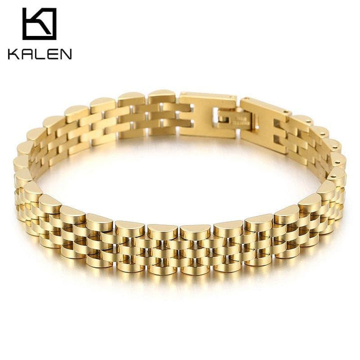 Kalen Trend 10mm Dubai Luxury Quality Men's Bracelet Bicycle Chain Link Hip Hop Jewelry.