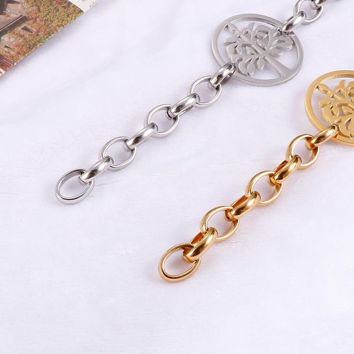 Kalen 10mm Wide Chain Tree Of Life Girls Bracelet Hip-hop Style Party Jewelry Bracelets.