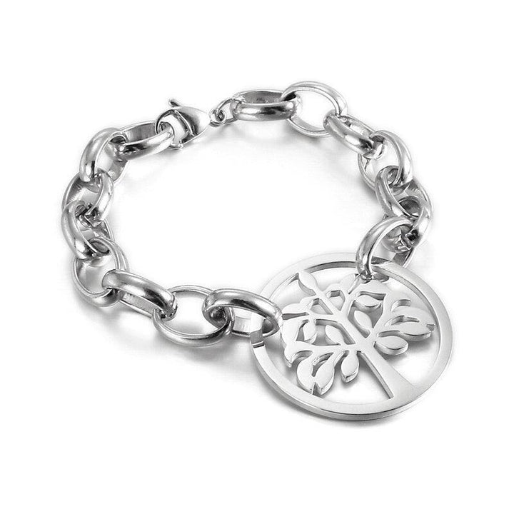 Kalen 10mm Wide Chain Tree Of Life Girls Bracelet Hip-hop Style Party Jewelry Bracelets.