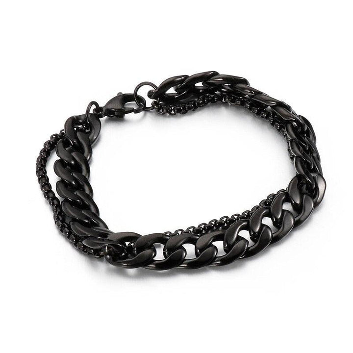 Kalen 10mm Wide Polishing Stainless Steel Men's Combination Bracelet Fashion Simple Jewelry Accessories.