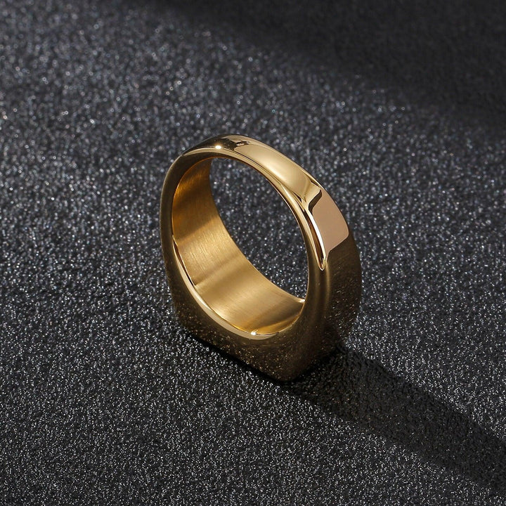 KALEN 10mm Width Minimalist Gold Color Chunky кольца Trendy Geometric Round Circle Rings For Men Thick Stack Anillos Jewelry.