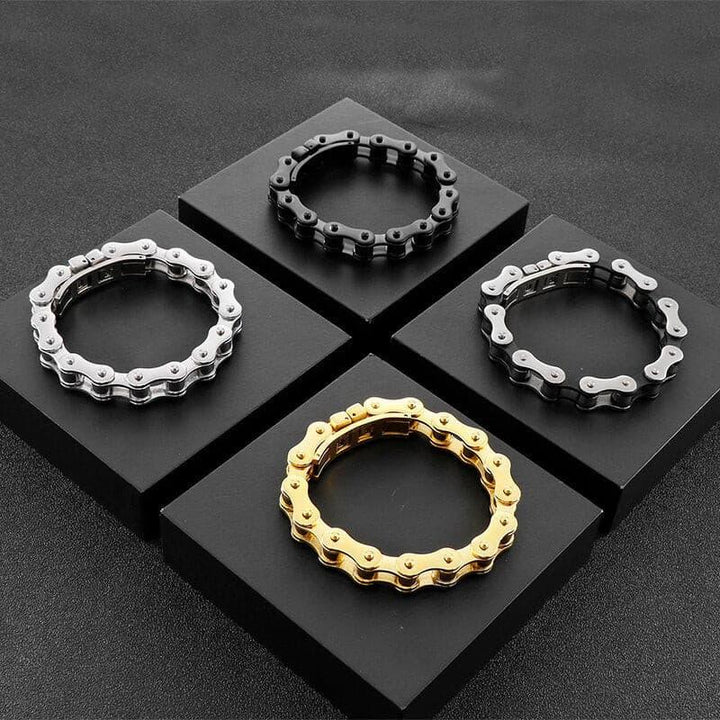 Kalen Four-Color Trend Bicycle Chain 11mm Wide High Quality Stainless Steel Men's Bracelet Jewelry.