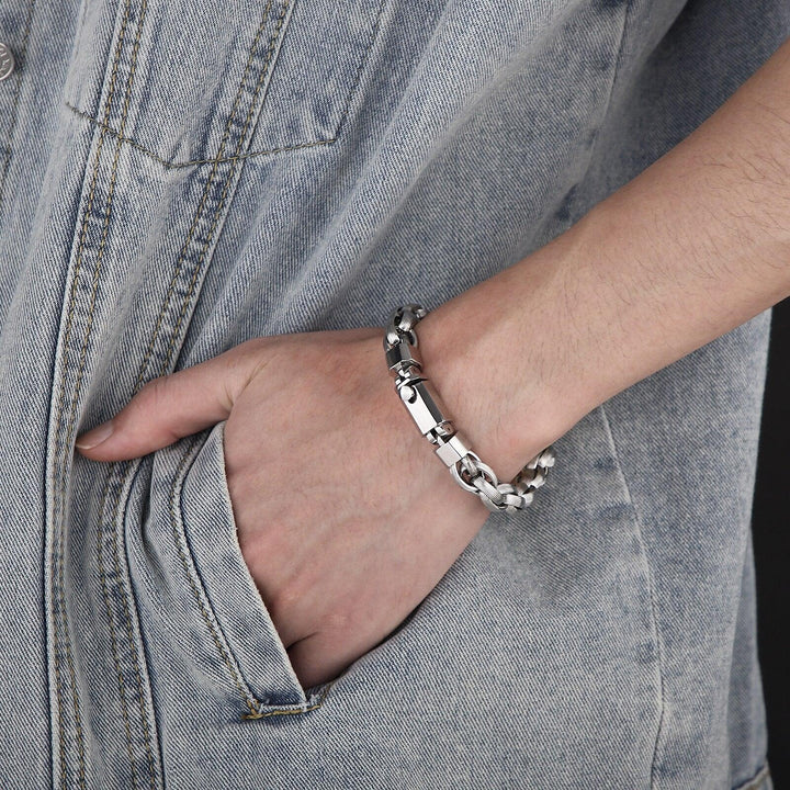 KALEN 11mm Lin Chain Bracelet Men Stainless Steel Trendy New Arrvied Jewelry.