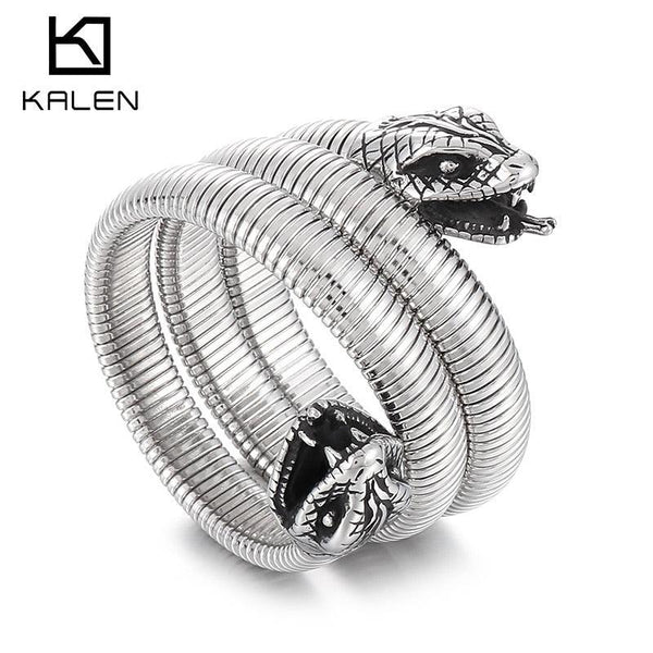 KALEN 11mm Vintage Snake Flexible Stainless Steel Women Men's Bracelet Jewelry Accessories.